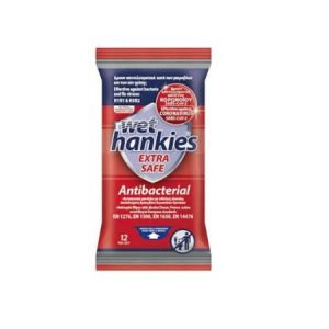 Wet Hankies Extra Safe Αντιβακτηριδιακά Υγρά Μαντηλάκια 12Τεμ.